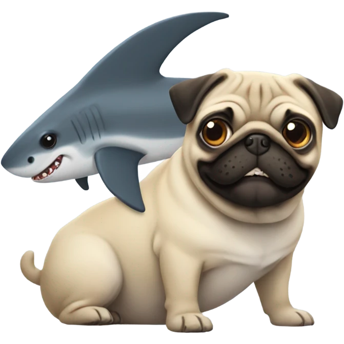 Shark pug emoji