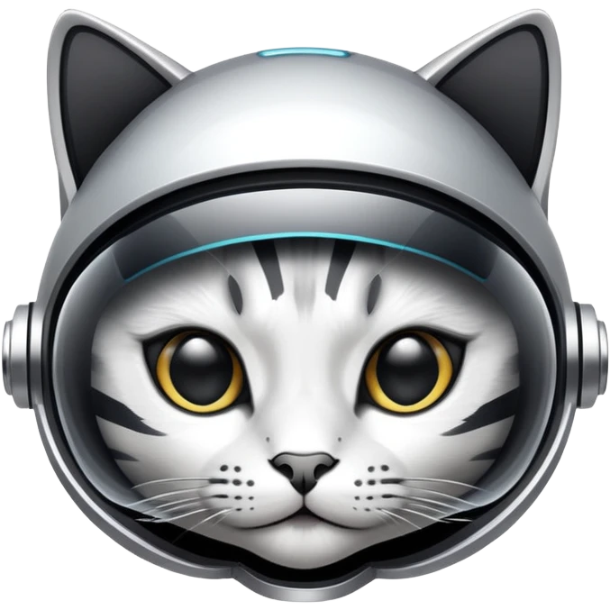 space cat with futuristic visor emoji