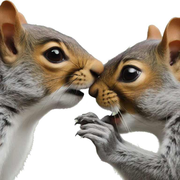 two squirrels kissing  emoji