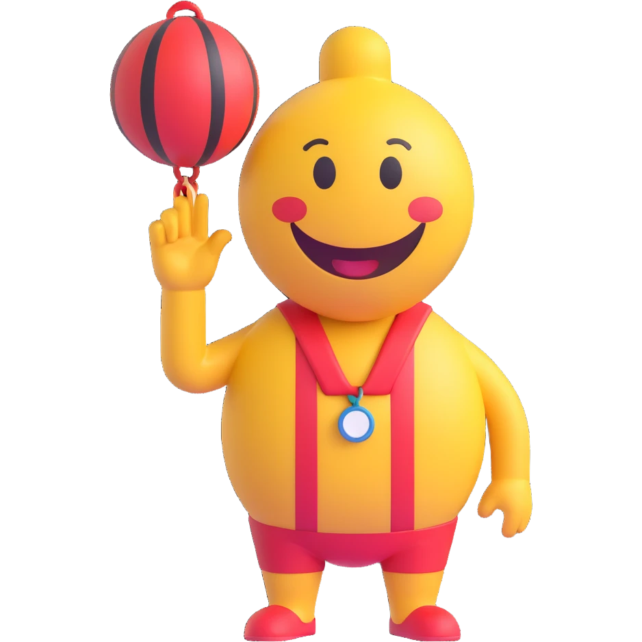 3D smiley emoji, round shape, lifeguard with a whistle around the neck, wearing a swimsuit, smiling face, transparent background emoji