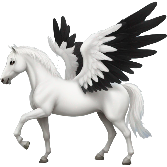 Winged white horse with black hair emoji