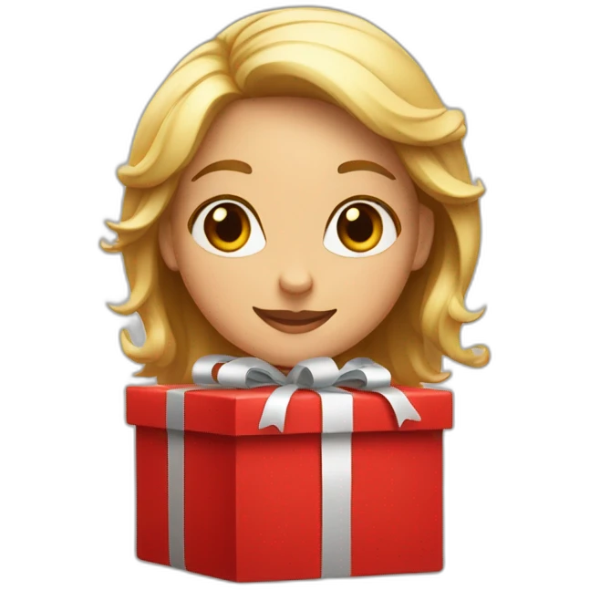 christmas girl in the red box emoji