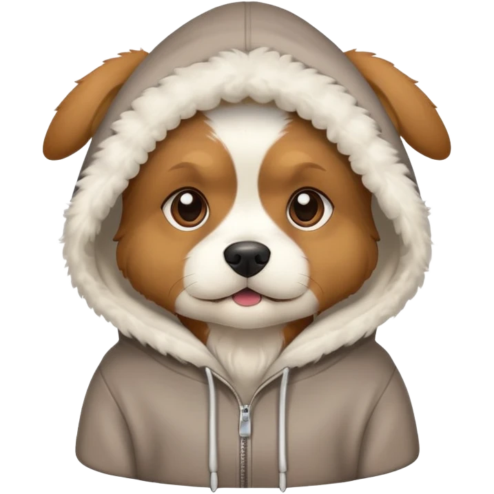 Dog wearing hoodie emoji