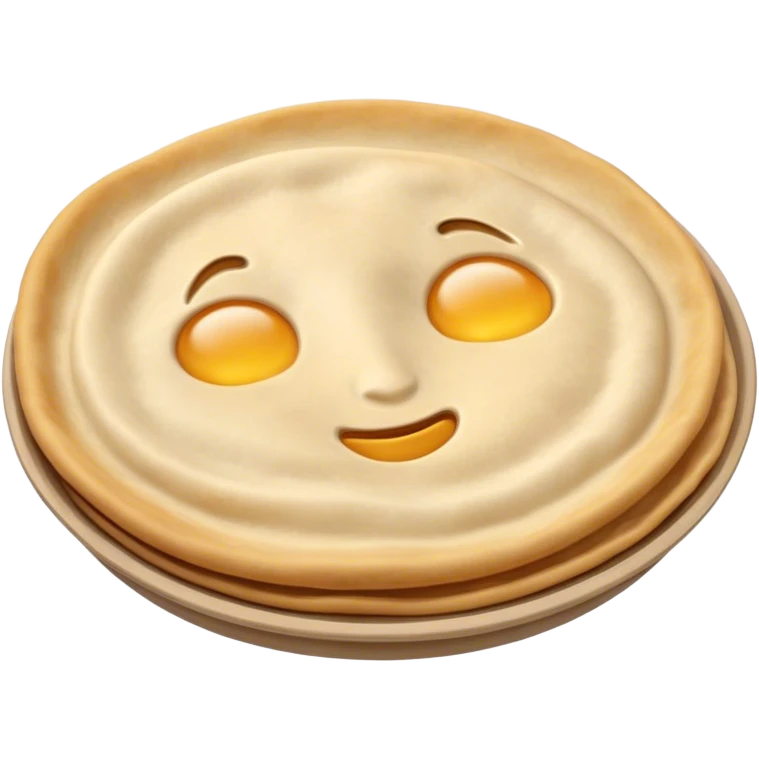 Cinematic Realistic Roti Dish Emoji, showcasing freshly made flatbread rendered with lifelike detail and warm natural lighting. emoji