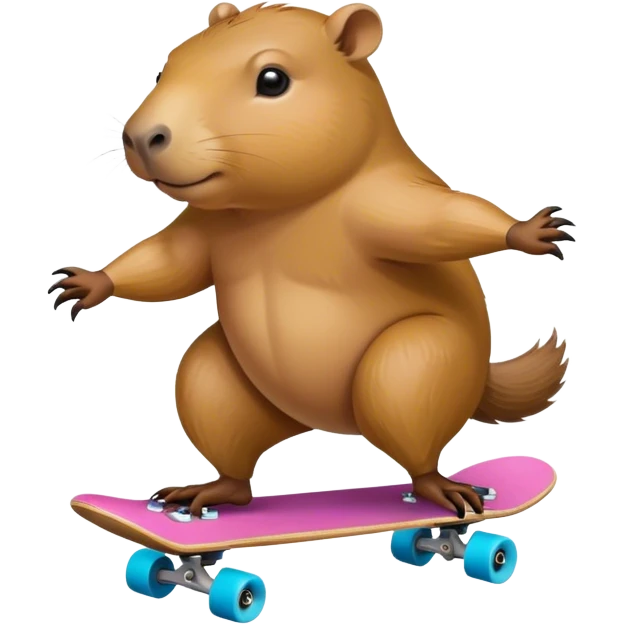 Capybara riding skateboard emoji