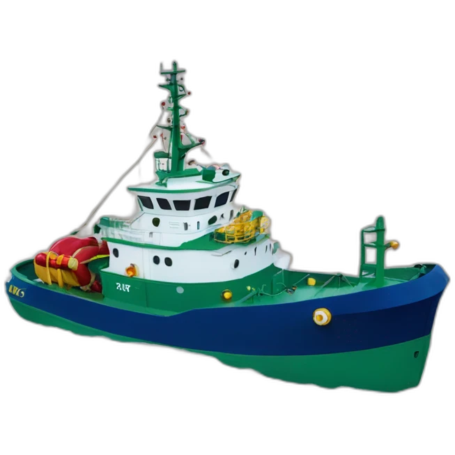 offshore tug boat ahts decorated for Christmas  emoji