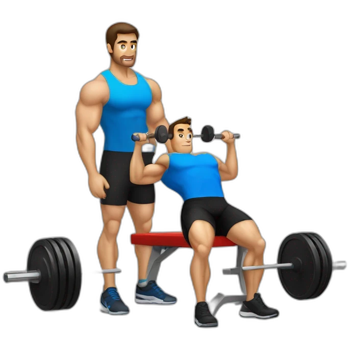 tall brunette man doing bench press emoji