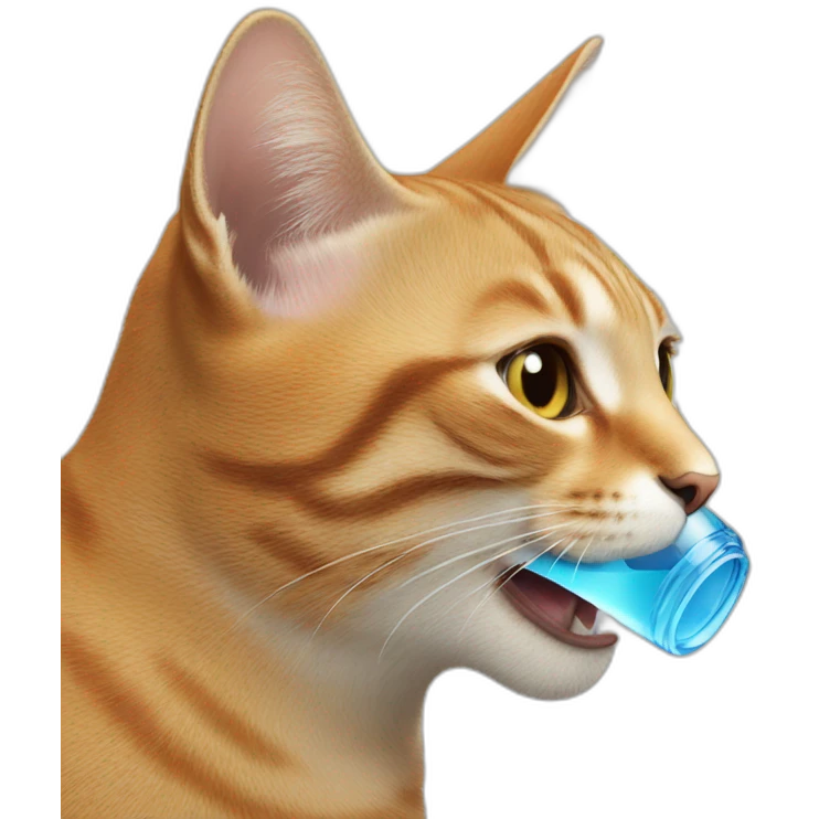 The cat drinks water emoji