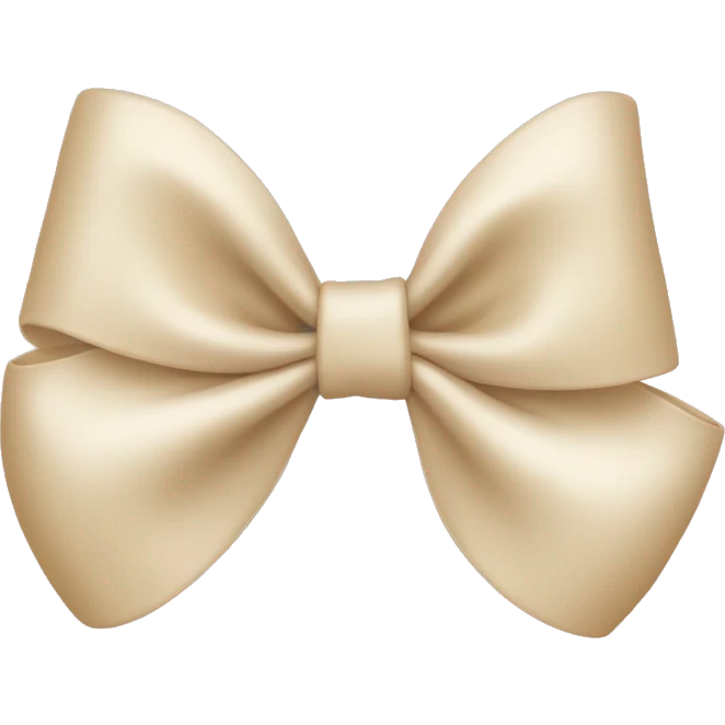 Cream color bow emoji