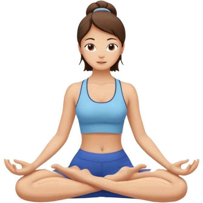 white brunette girl doing yoga emoji