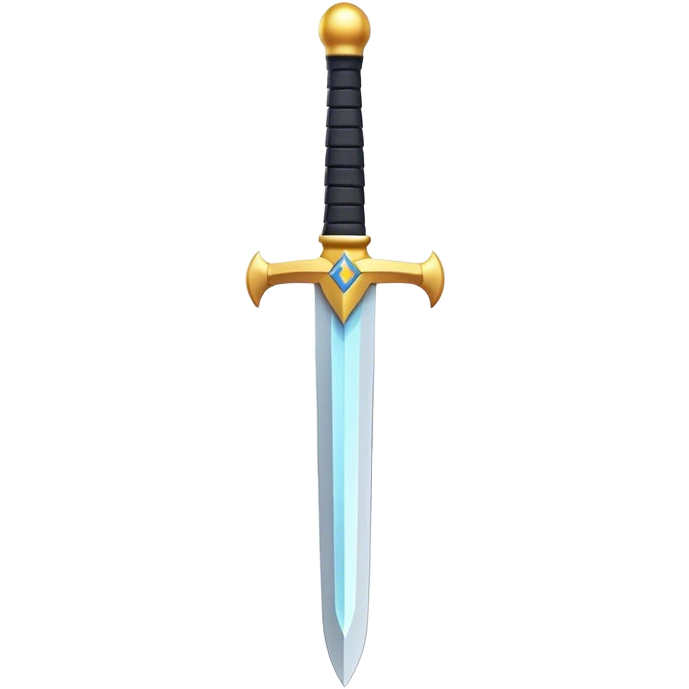 Clash of Clans aesthetic: Cinematic Playful Pixel 3D Sword Emoji, rendered in a 3D vector-style similar to standard emojis with minimal shading and bold, simplified shapes. A compact, distinct form with signature details, softly glowing with a pixelated adventure charm. Simplified yet unmistakably iconic, highly detailed and consistent, glowing with a soft radiance and high shine. Stylized with a touch of classic pixel-art charm and a soft glowing outline, capturing the essence of a beloved gaming relic with a friendly, playful manner! emoji