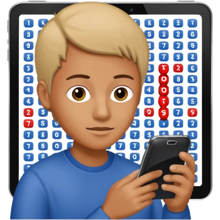 mano con movil y buscador palabras emoji
