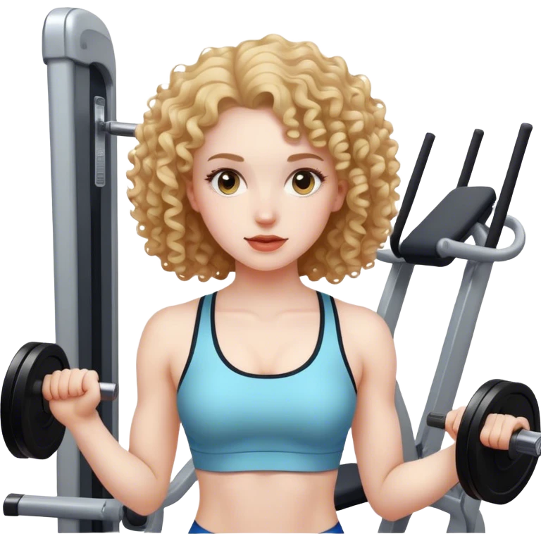 Curly girl pale gym  emoji