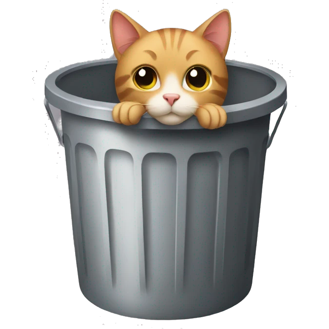 cat in trash can emoji
