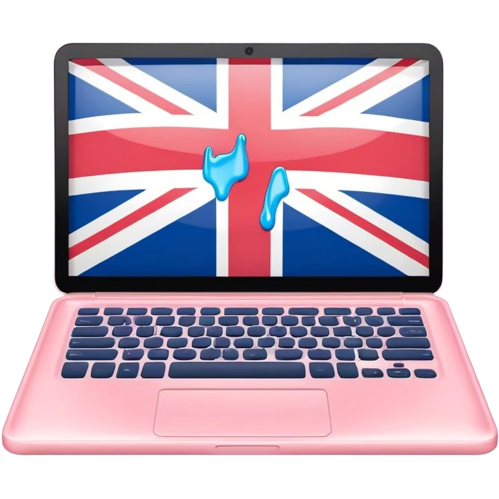 pastel melted laptop on the screen British flag emoji