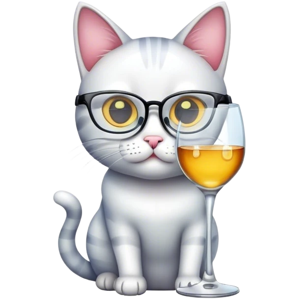 Cat with glass emoji