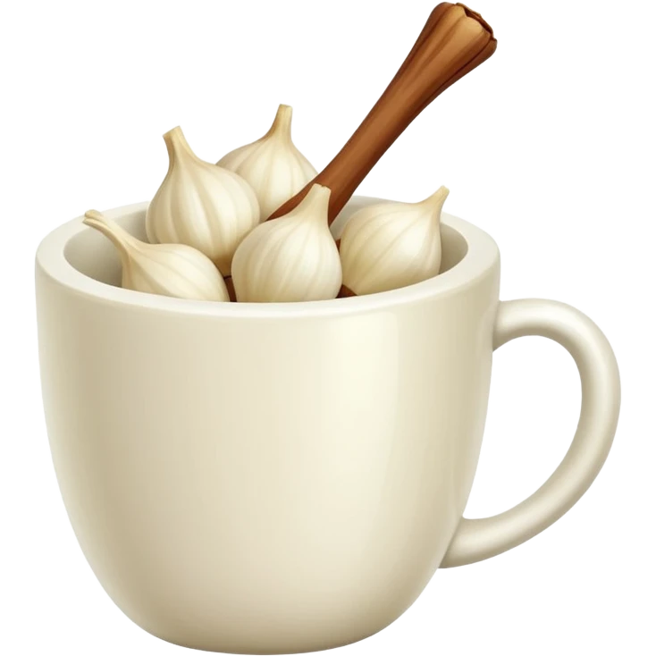 individual peeled garlic clove in a cup emoji
