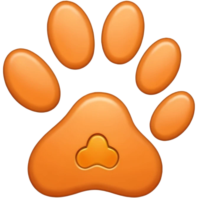 a light pastel orange pawprint emoji