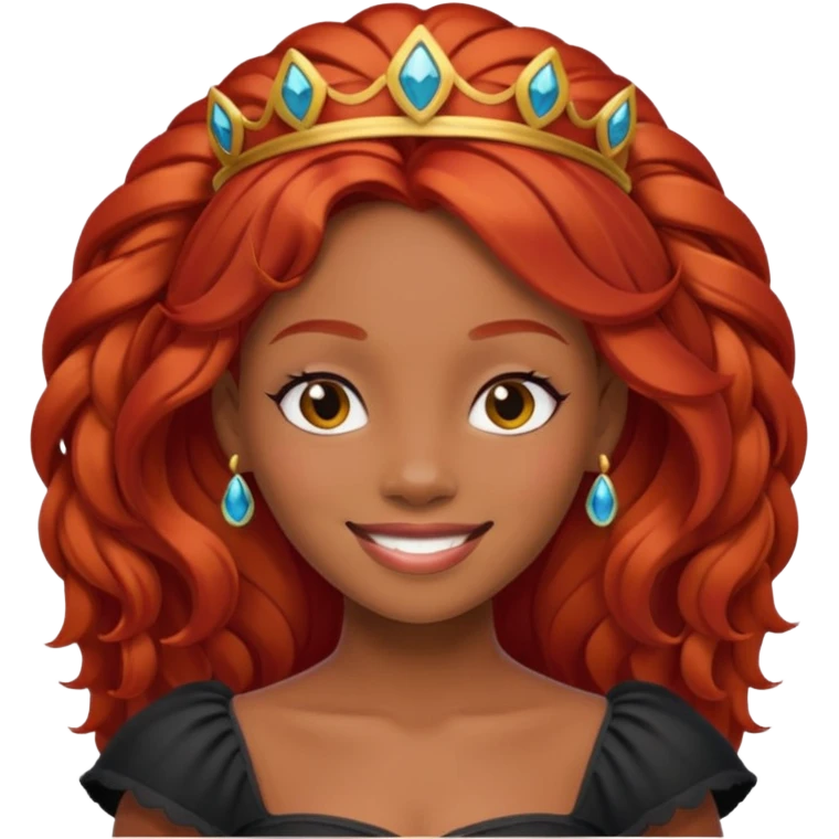 red  haired black princess emoji