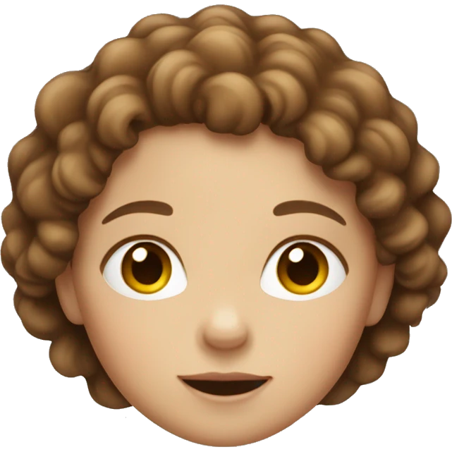 white little girl with brown curly hair emoji