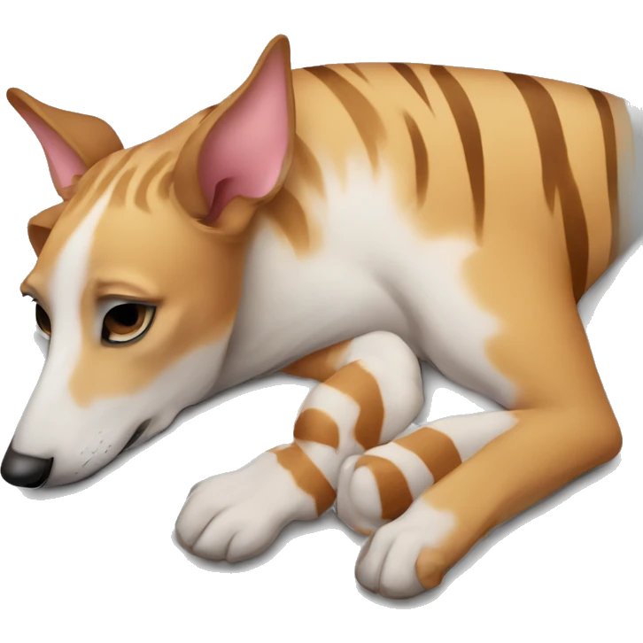 Fawn tiger greyhound sleep  emoji