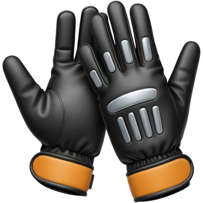 protection gloves black and metal 5 fingers emoji