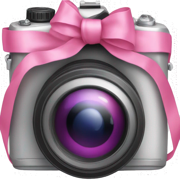 Camera with ribbon pink emoji