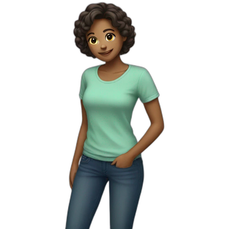 Cute women small shirt emoji