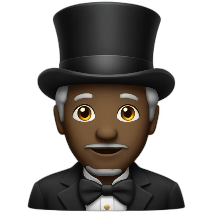 black old man with top hat emoji