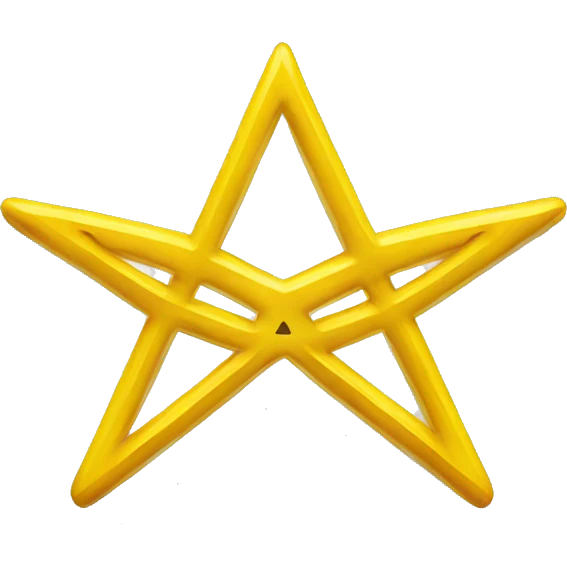 yellow glasses with glasses in the shape of a pentagonal star emoji
