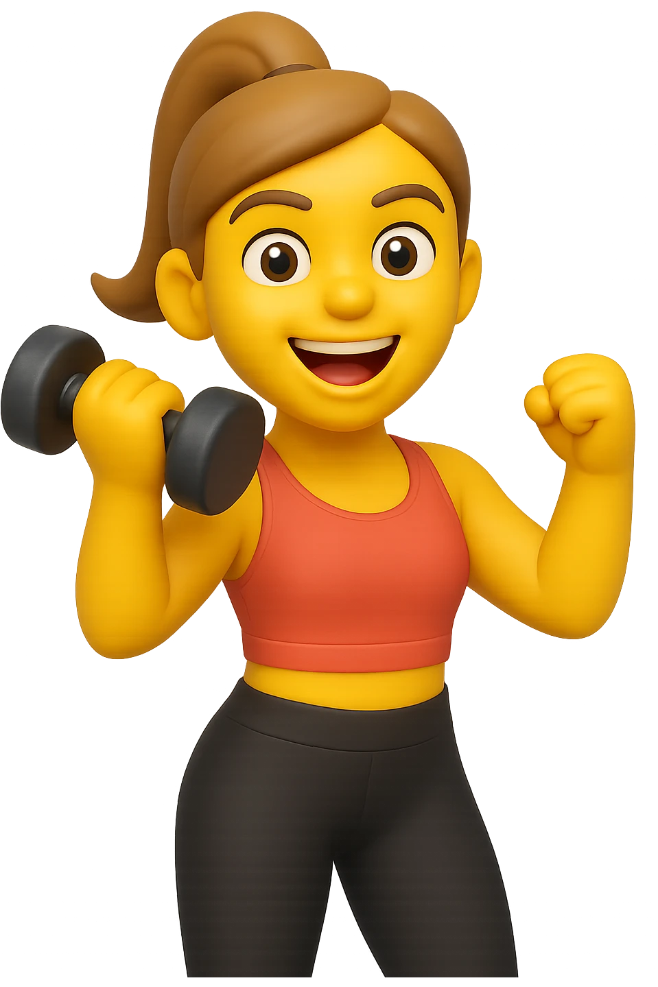 emoji 3d stile iphone che rappresenta una personal trainer donna 3d emoji