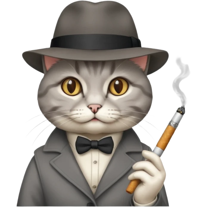 😼 with cigarette and hat emoji