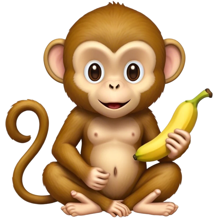 Monkey eat a banana emoji