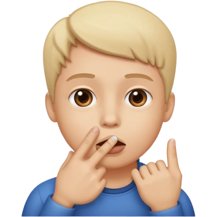 Um dedo na boca emoji