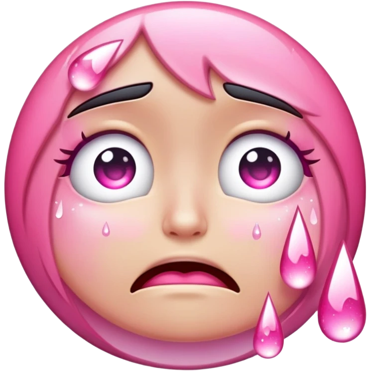 Crying pink sparkle tears emoji emoji
