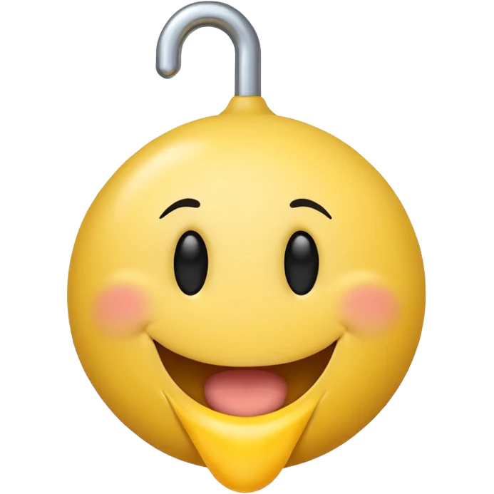 Smiley emoji sucking a penis with testicals hanging down emoji