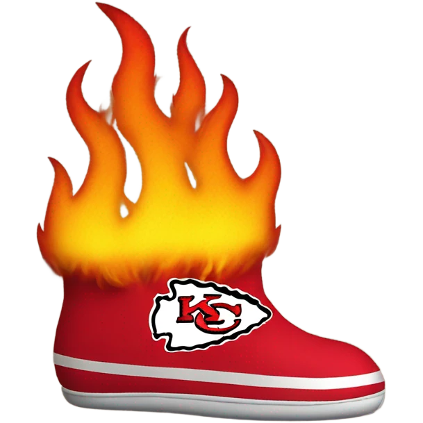 Kansas City Chiefs slippers burning  emoji