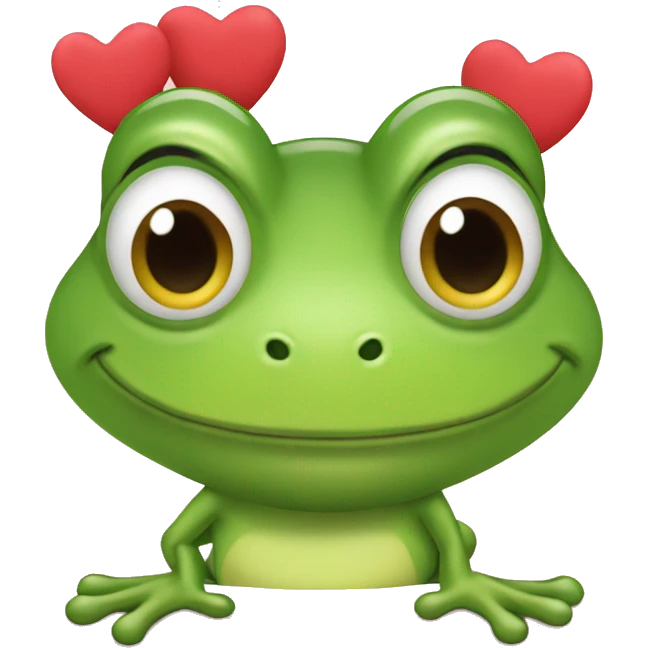 Coquette froggy with hearts emoji