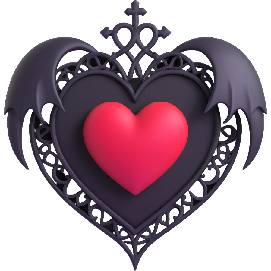 mysterious gothic heart emoji