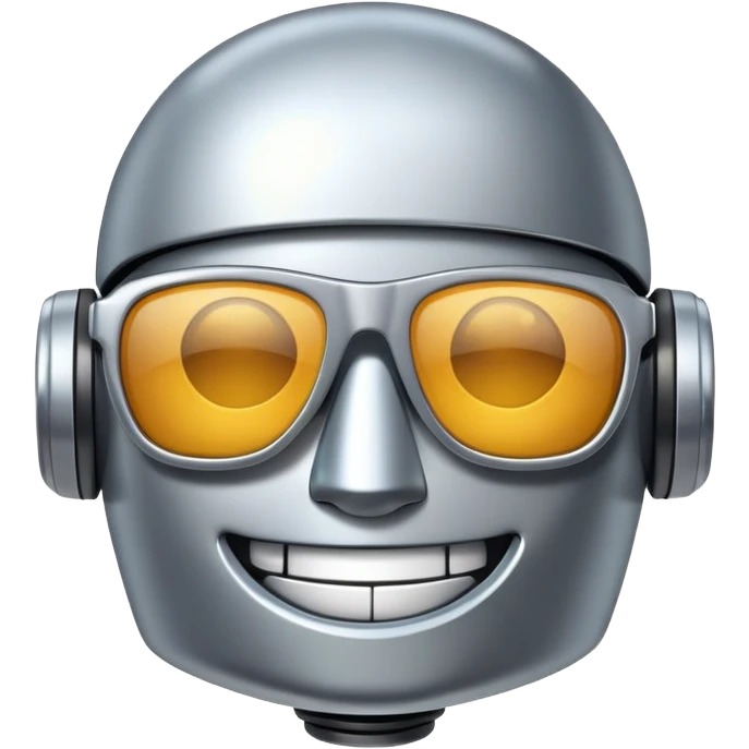 a smiling robot emoji with sunglasses emoji