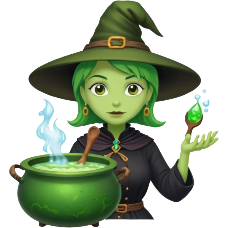 green witch cooking potion emoji