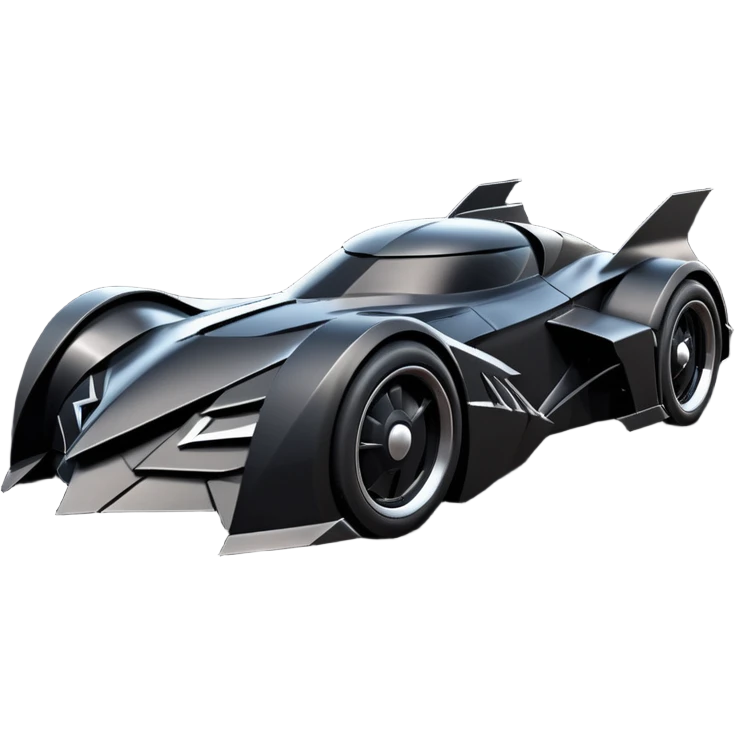  the animated series aerodynamic opulent dark knight futuristic concept Batmobile loosely based on 1936 V16 Cadillac wagon (flat long straight faceted mechanical body) winged stealthy street hot rod  emoji