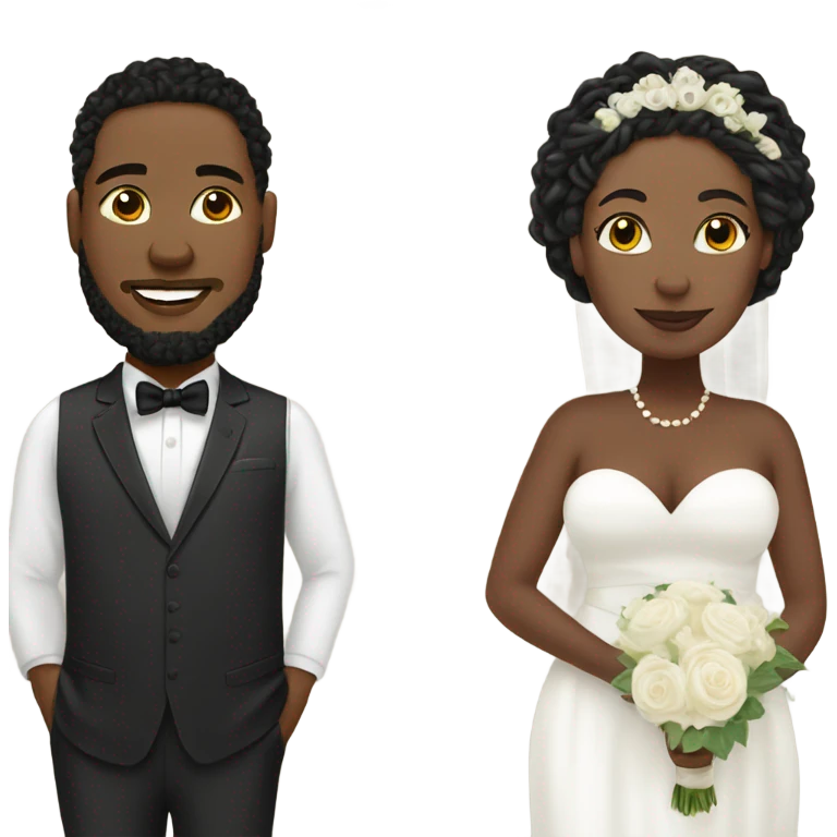 Plus size couple with locs wedding pale emoji
