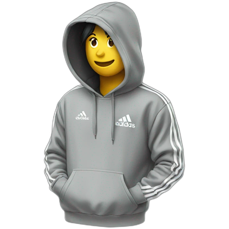 black colored adidas hoodie emoji