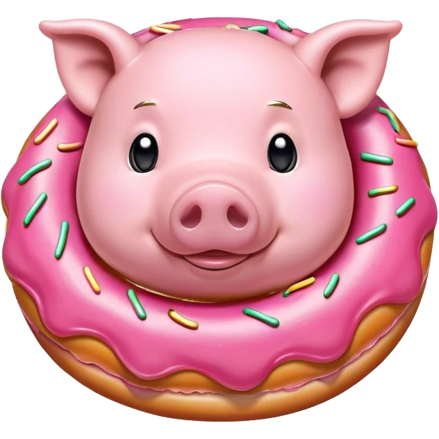 A pig in a doughnut  emoji