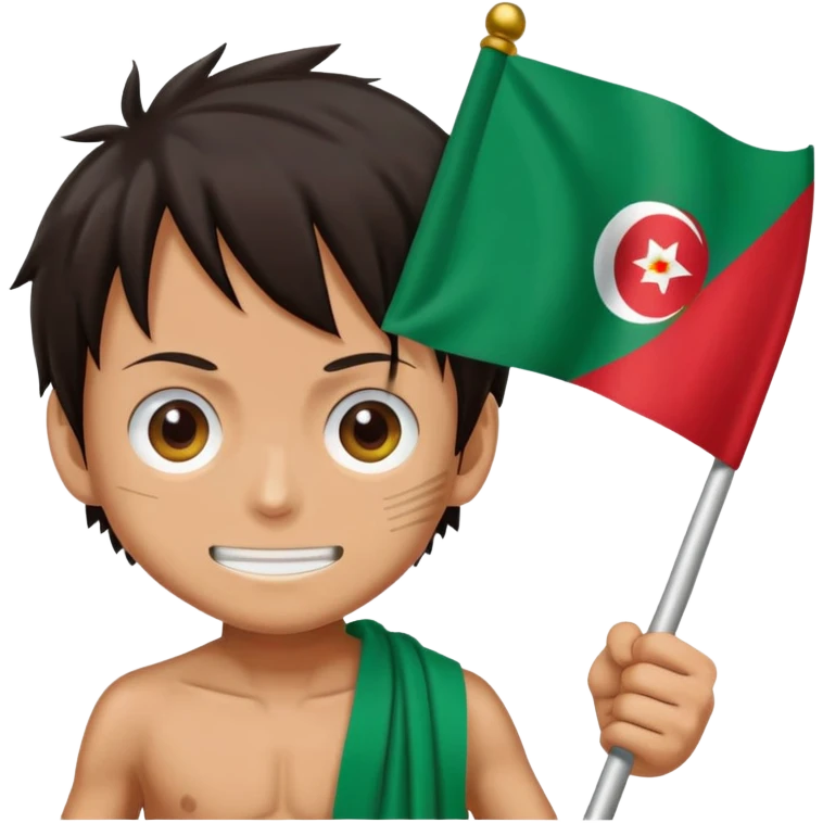 Luffy holding Algerian flag 🇩🇿 emoji