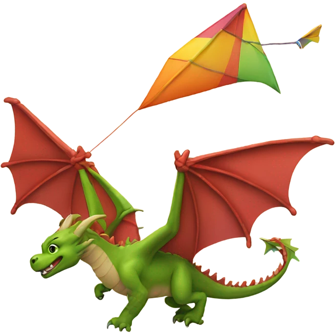 Dragon flying a kite emoji