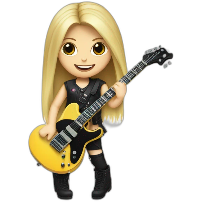 avril lavigne with an electric guitar emoji
