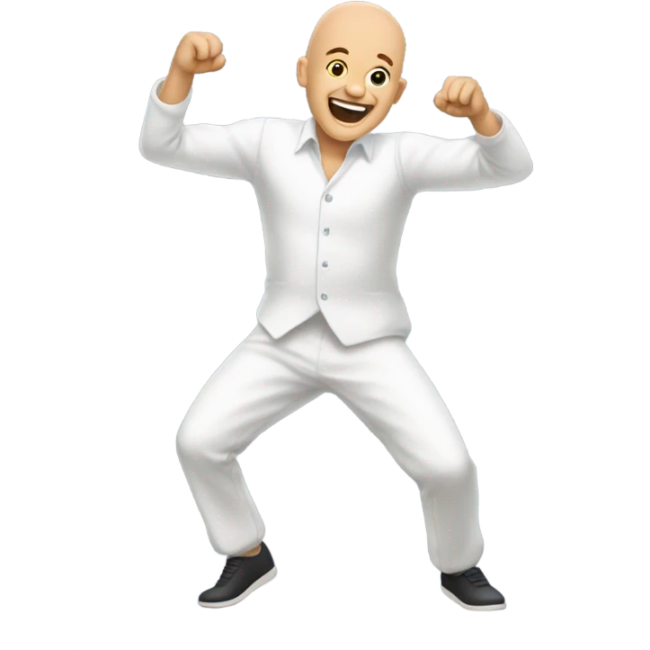 Bald man dancing emoji