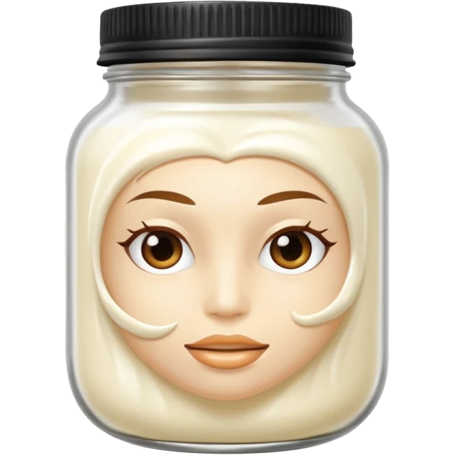 hair mask in a jar without face, only the white product  emoji